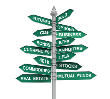 A directional tree illustrating various types of investing with the title The Basics of Investing: A Beginner's Guide.